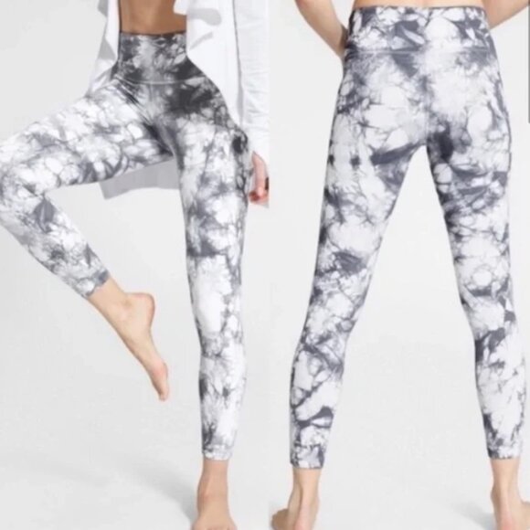 Athleta Gray TieDye Salutation 7/8 Ankle Tight Leggings - Size 2X - NWT - Picture 1 of 6